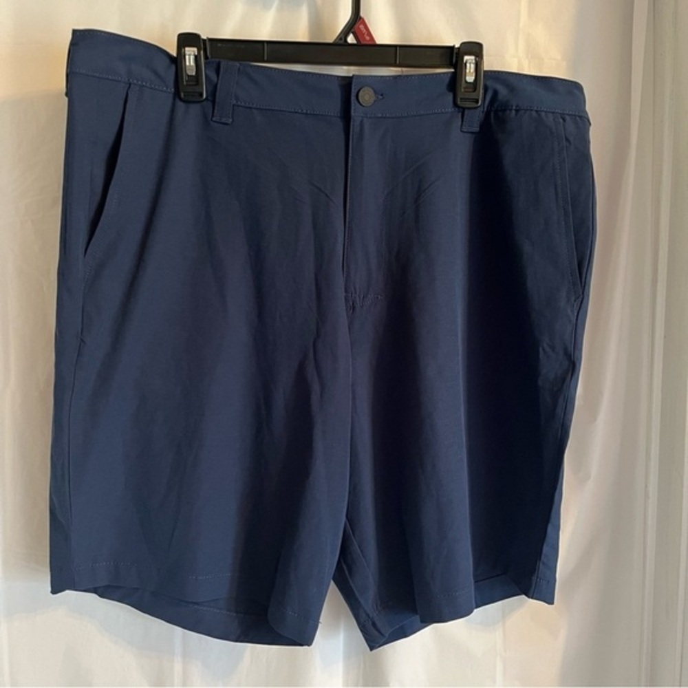 Banana Republic Flat Front Navy Chino Shorts Size 40 Zip/Button Stretch NWT